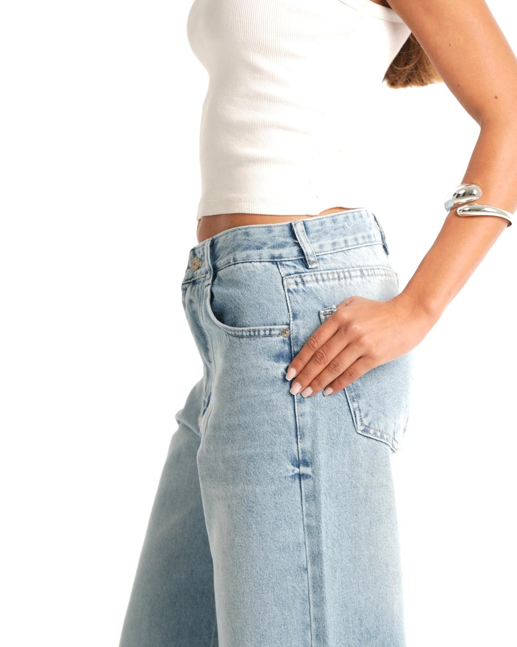 Wide Leg Jeans - Sky Blue