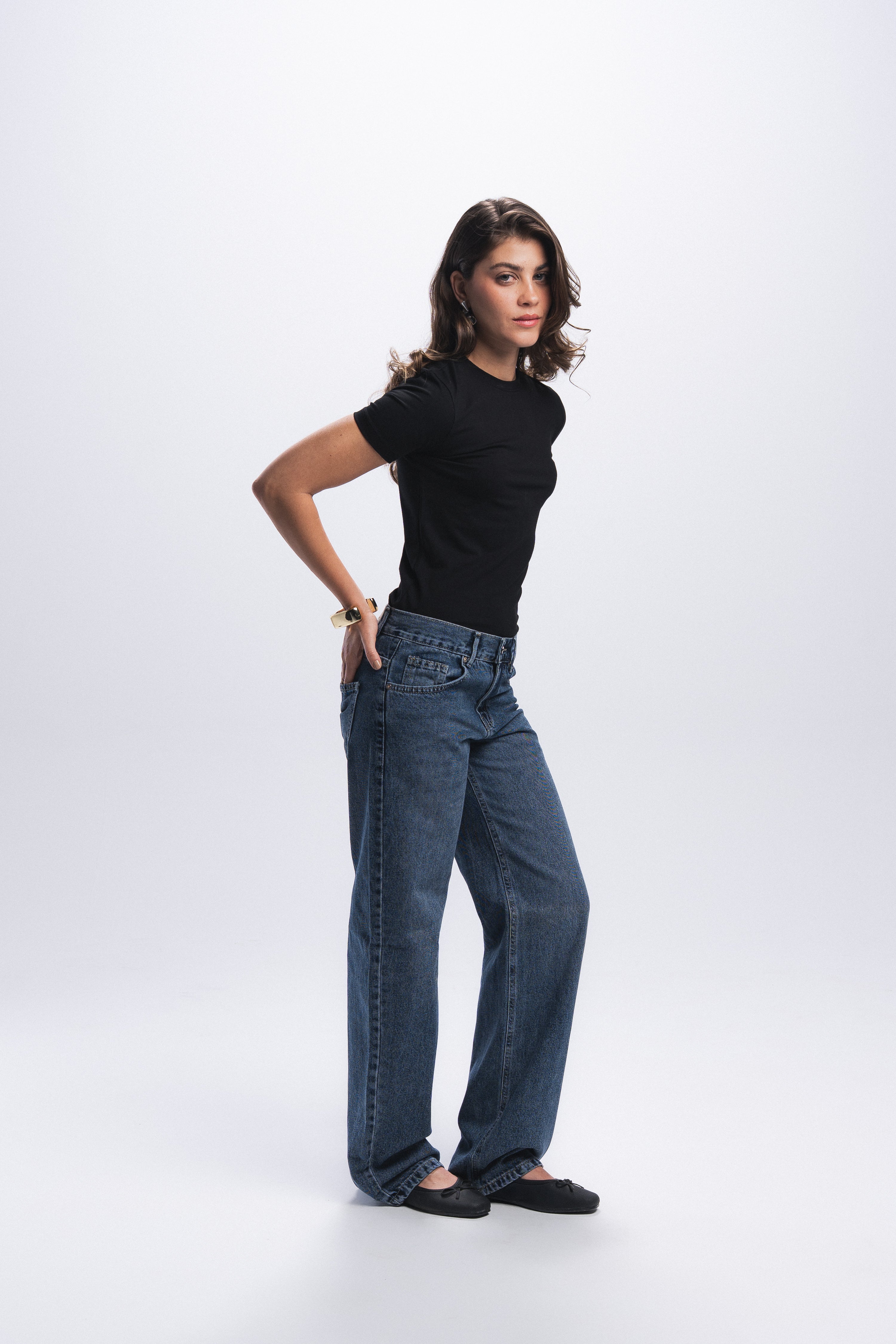 Straight Leg Jeans-Blue