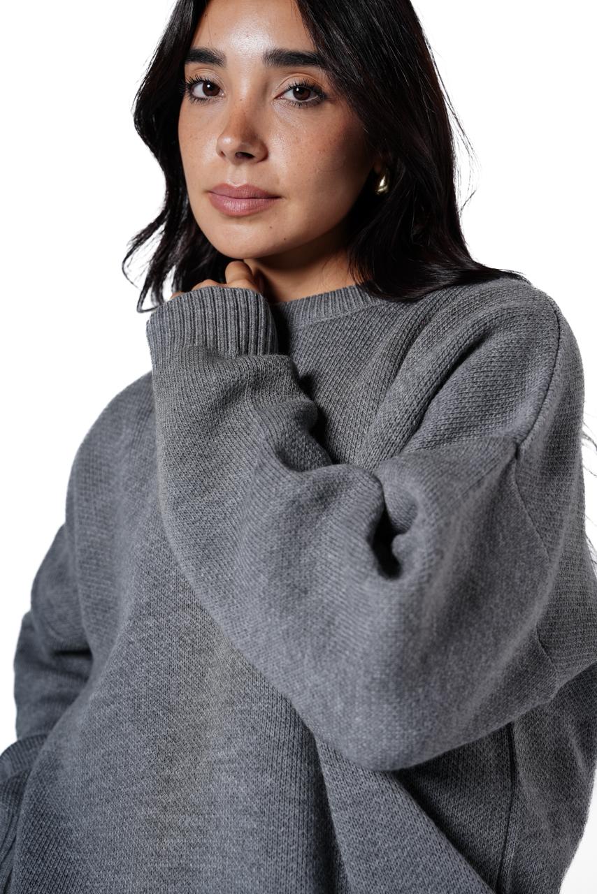 Basic knitted sweater - grey