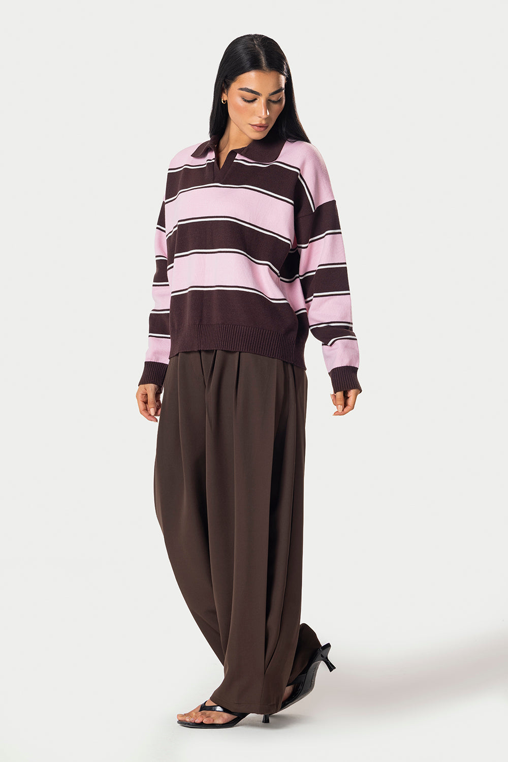 Polo Striped Sweater – Pink – photo 8