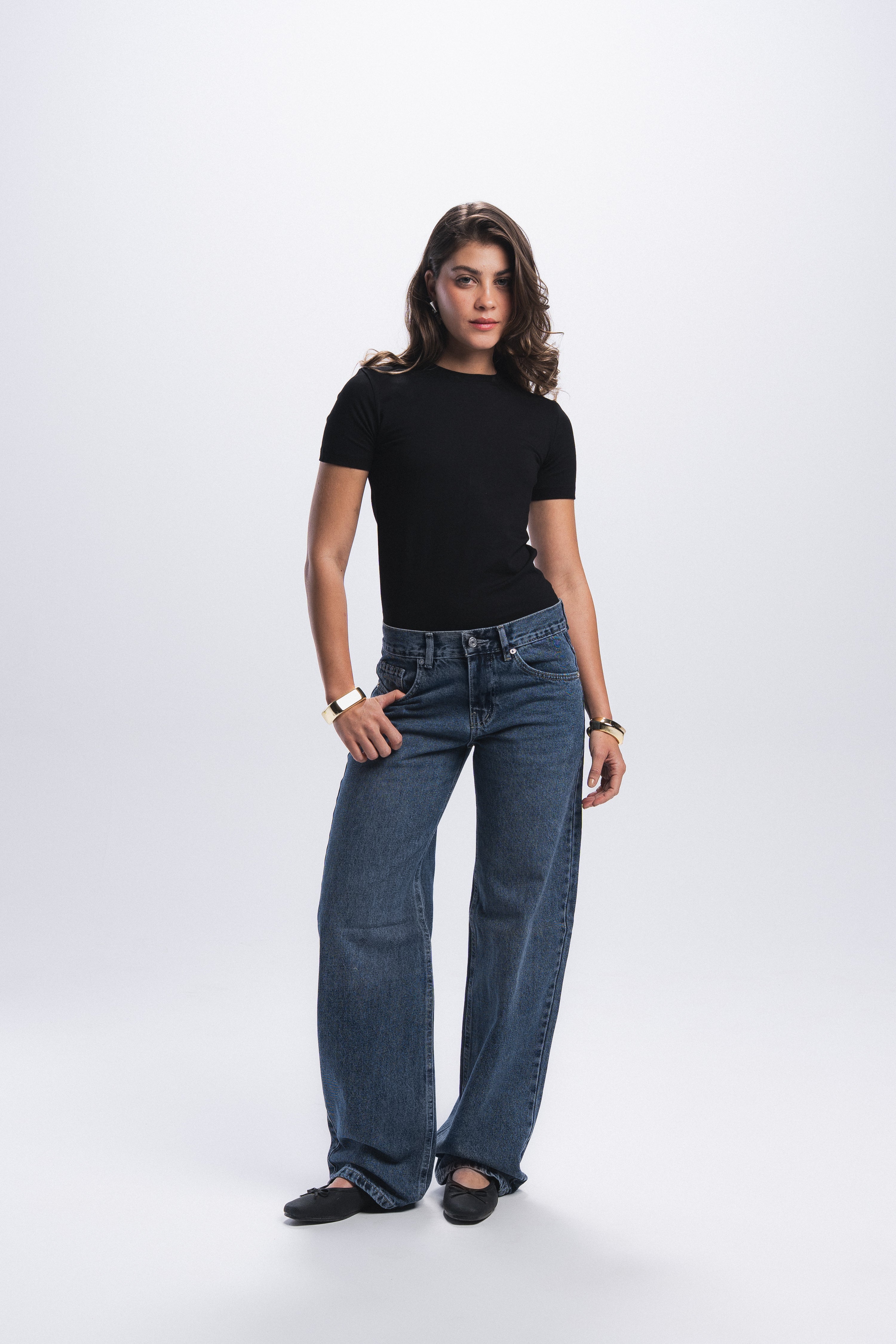 Straight Leg Jeans-Blue