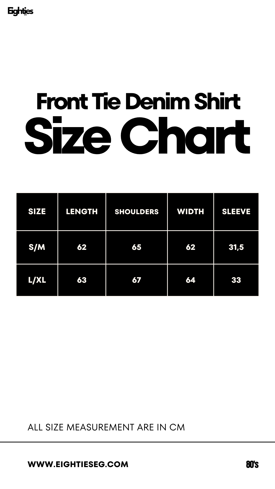 Front Tie Denim Shirt - Blue Raw — Size chart