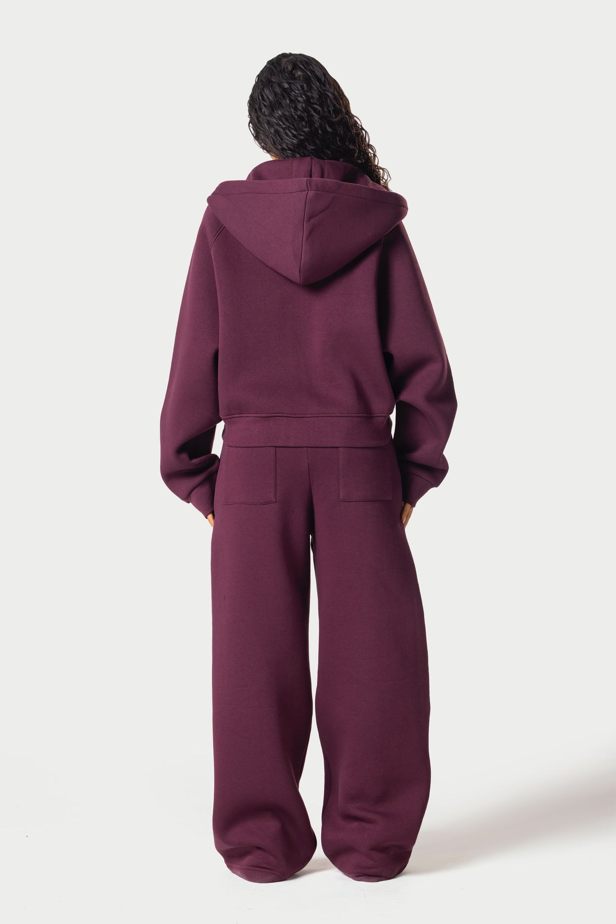 Fold Over Wide Leg Sweatpants – burgundy – photo 12