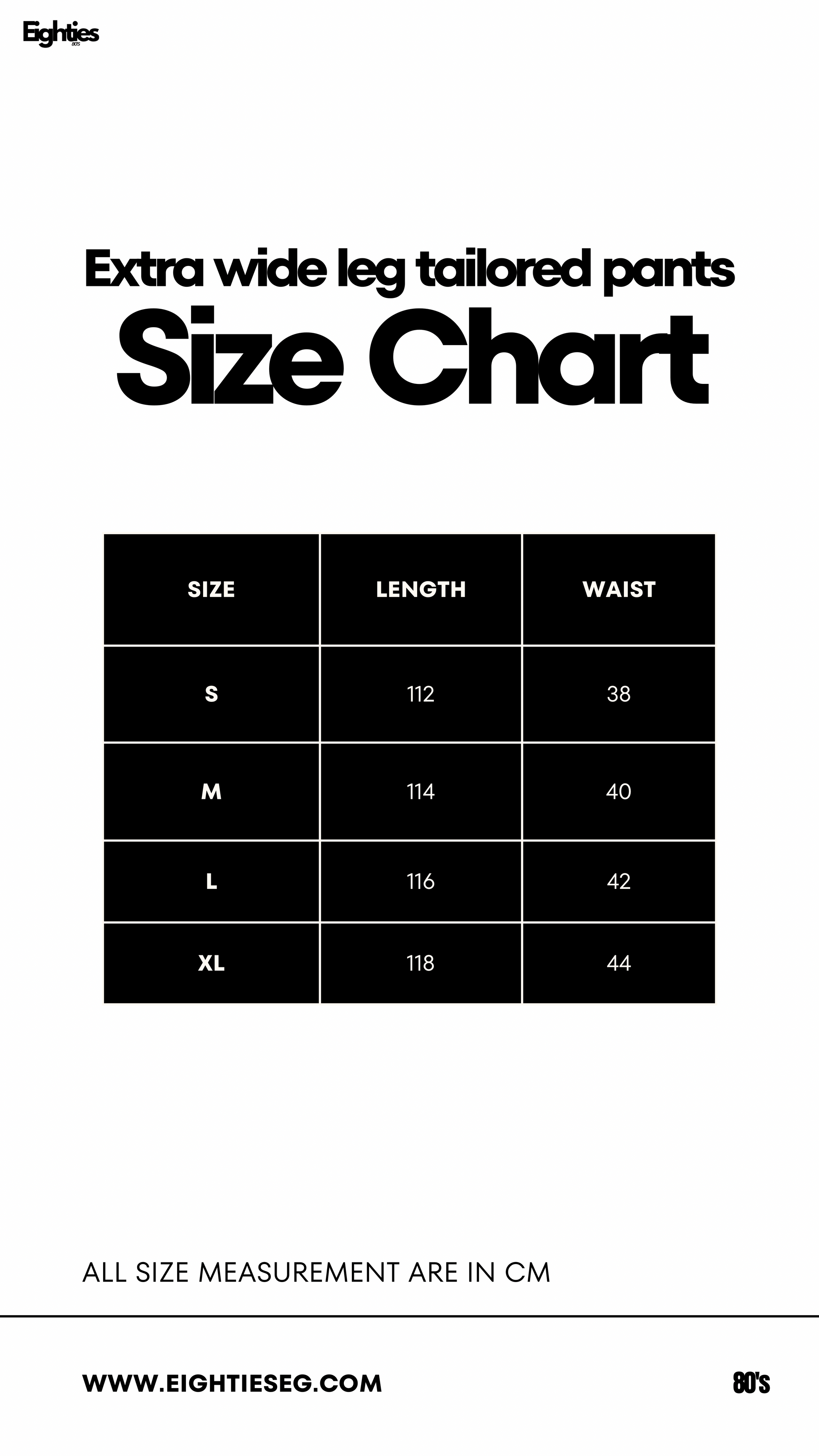 Extra wide leg tailored jeans - raw blue — Size chart