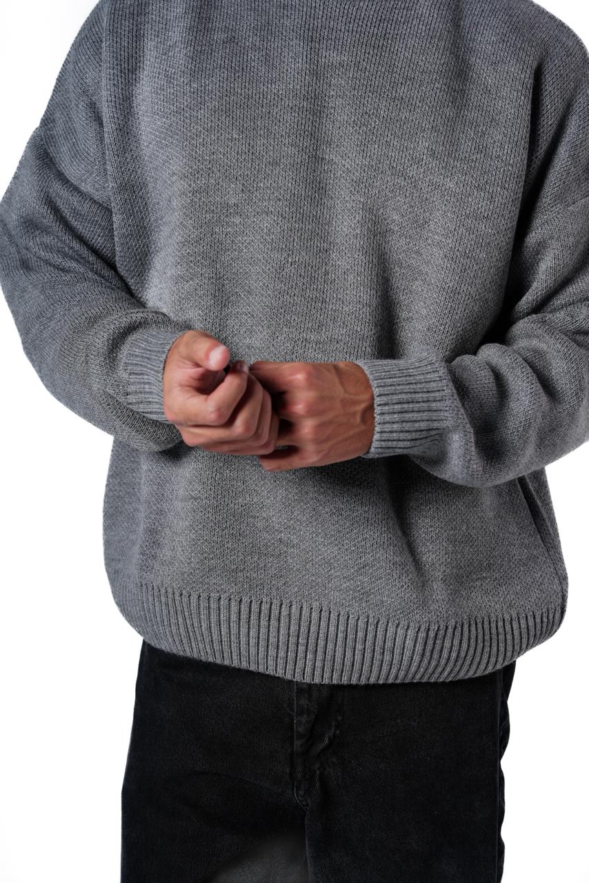 Basic knitted sweater - grey