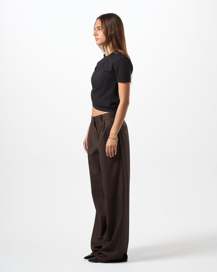 Wide Leg Tailored Pants Brown — free download