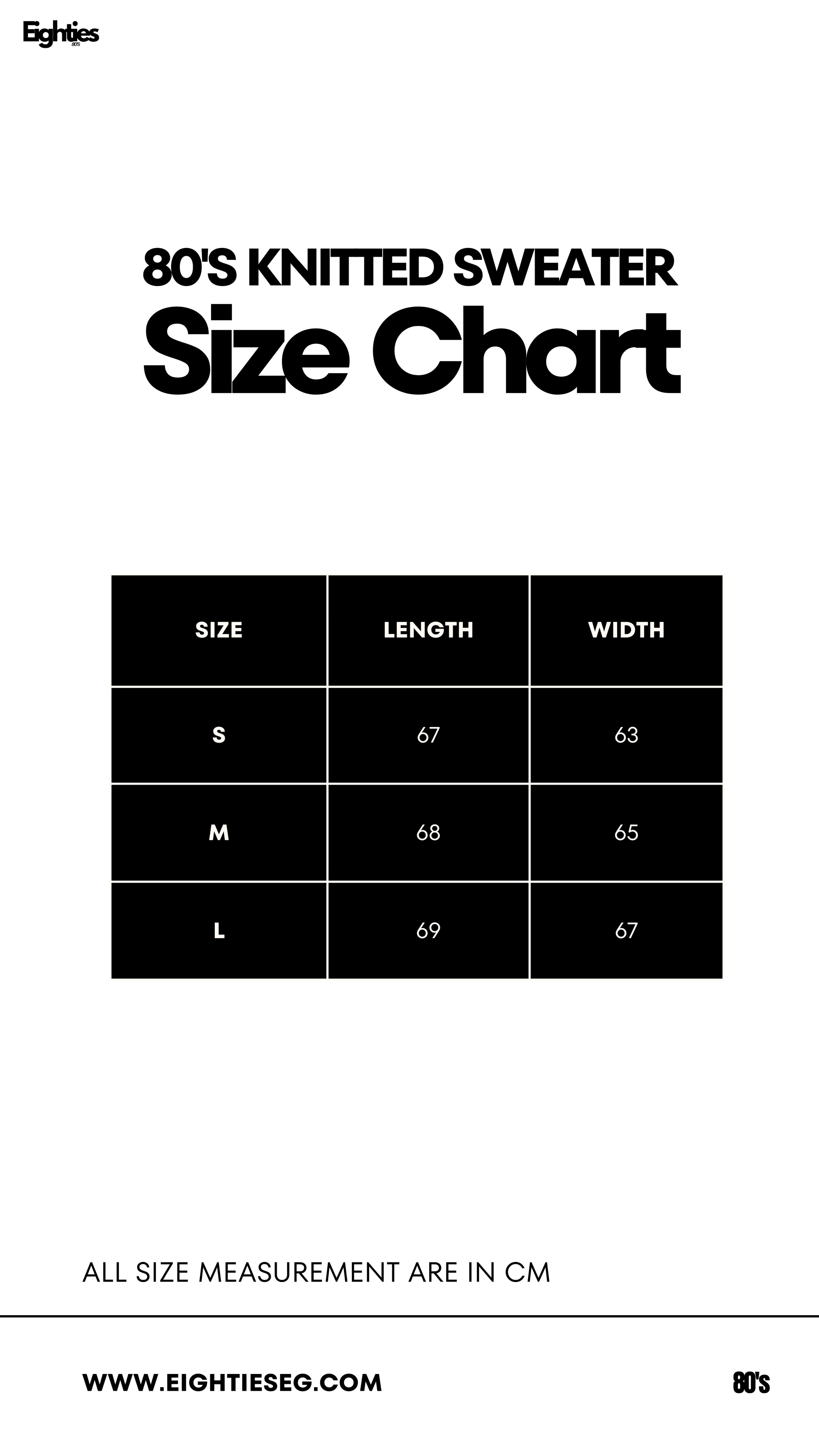 Basic knitted sweater - pink — Size chart