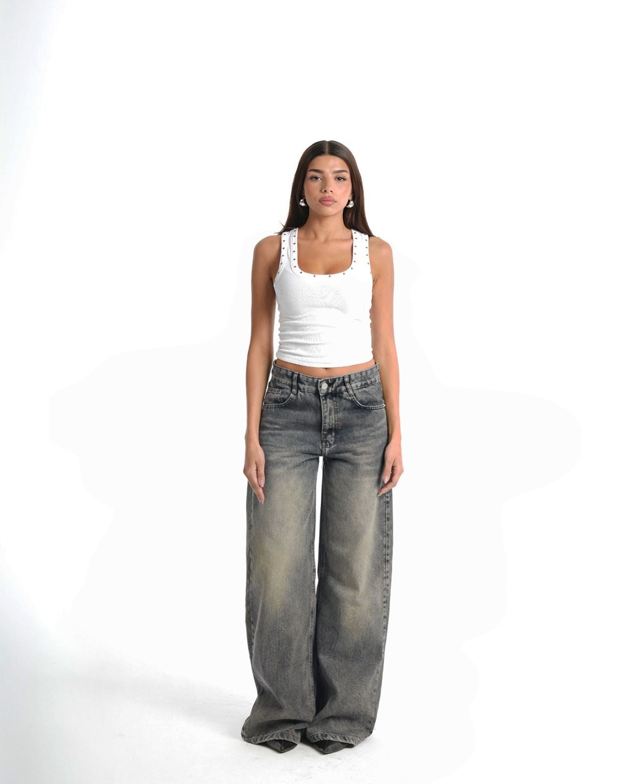 Wide leg jeans- dirty vintage