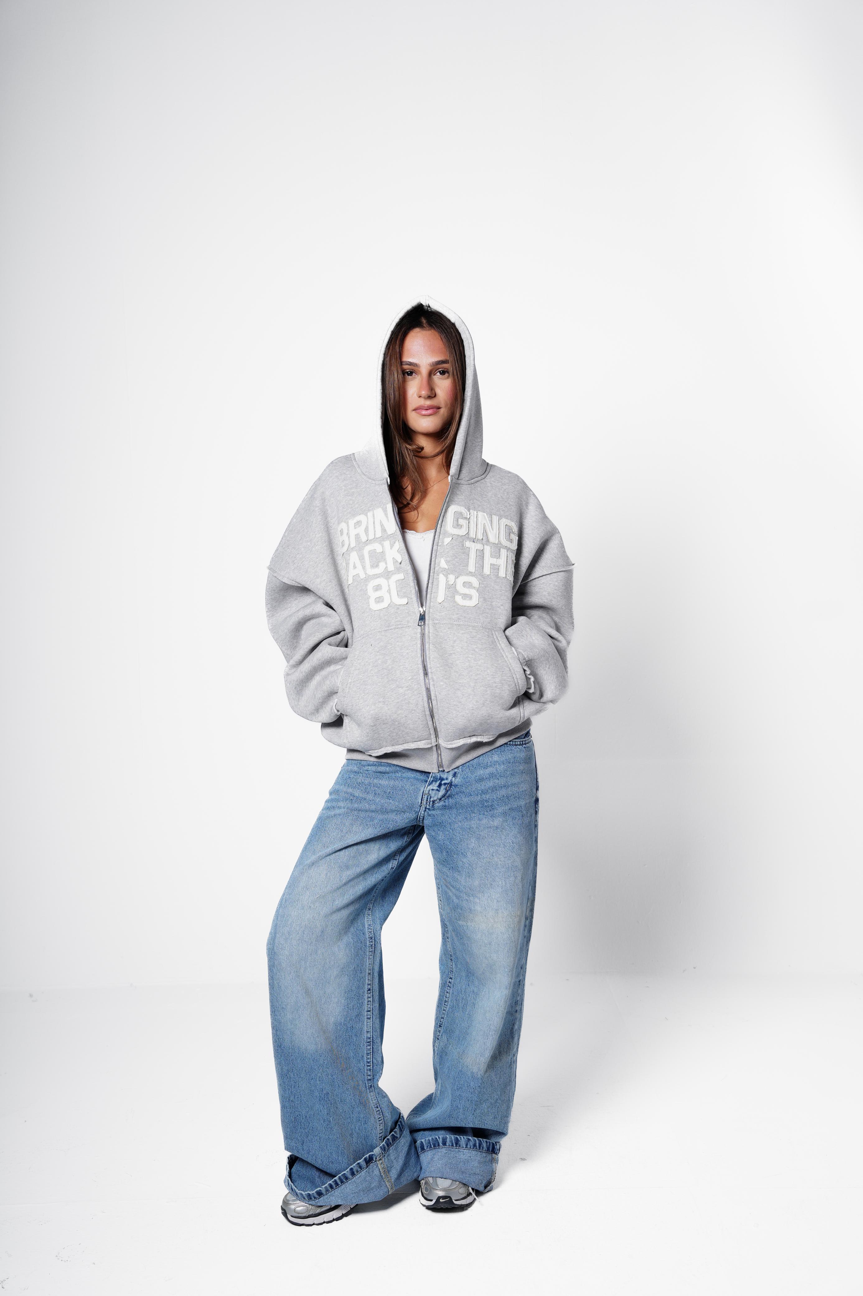Bringing Back Zip Up - Light Grey