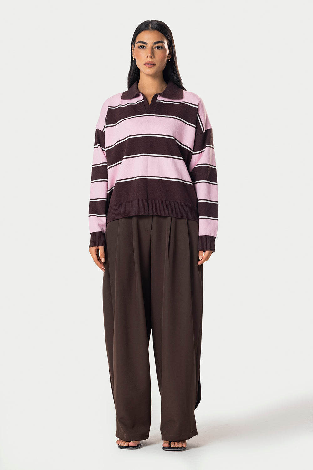 Polo Striped Sweater – Pink – photo 5