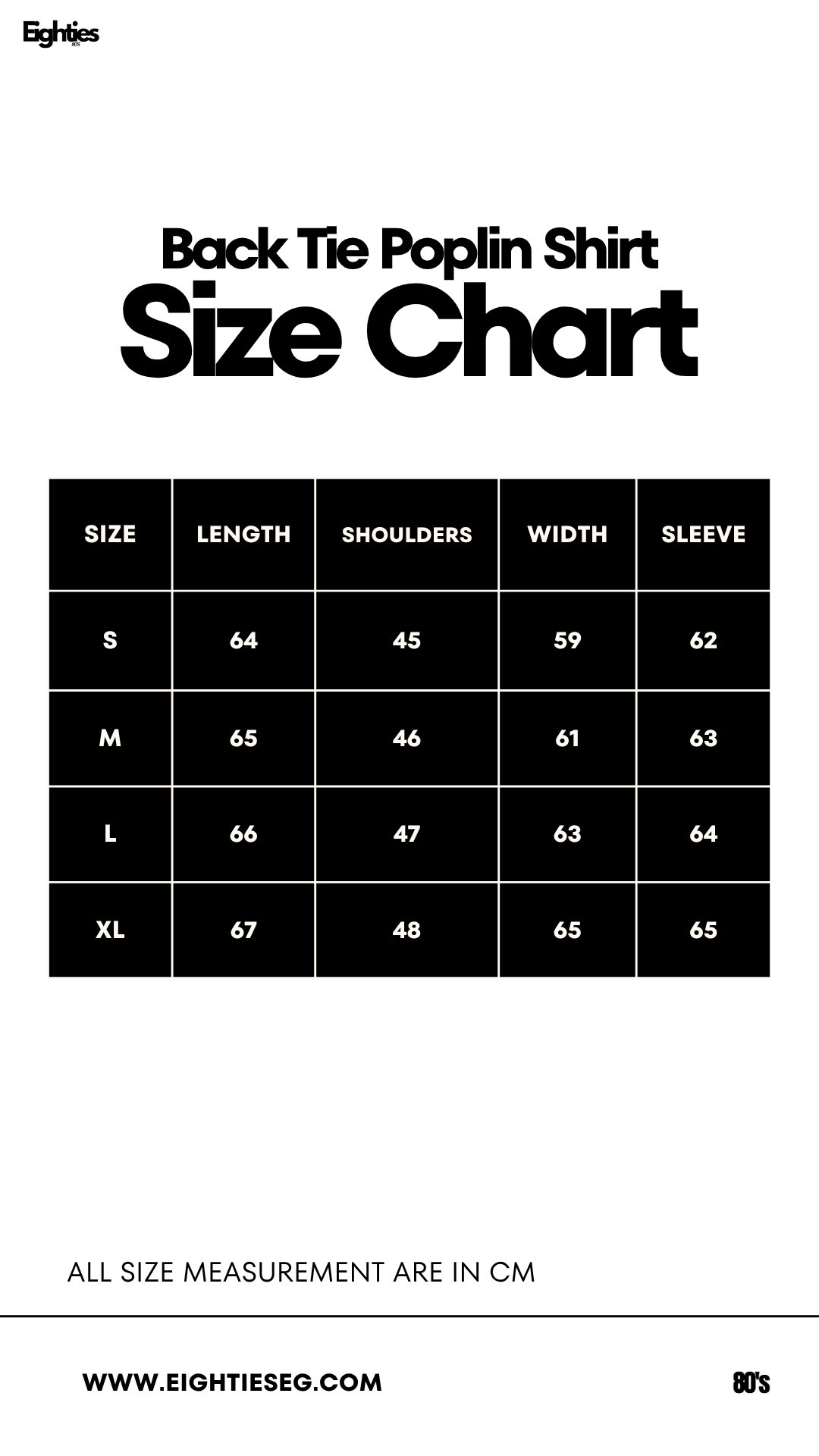 Back Tie Poplin Shirt - off white — Size chart