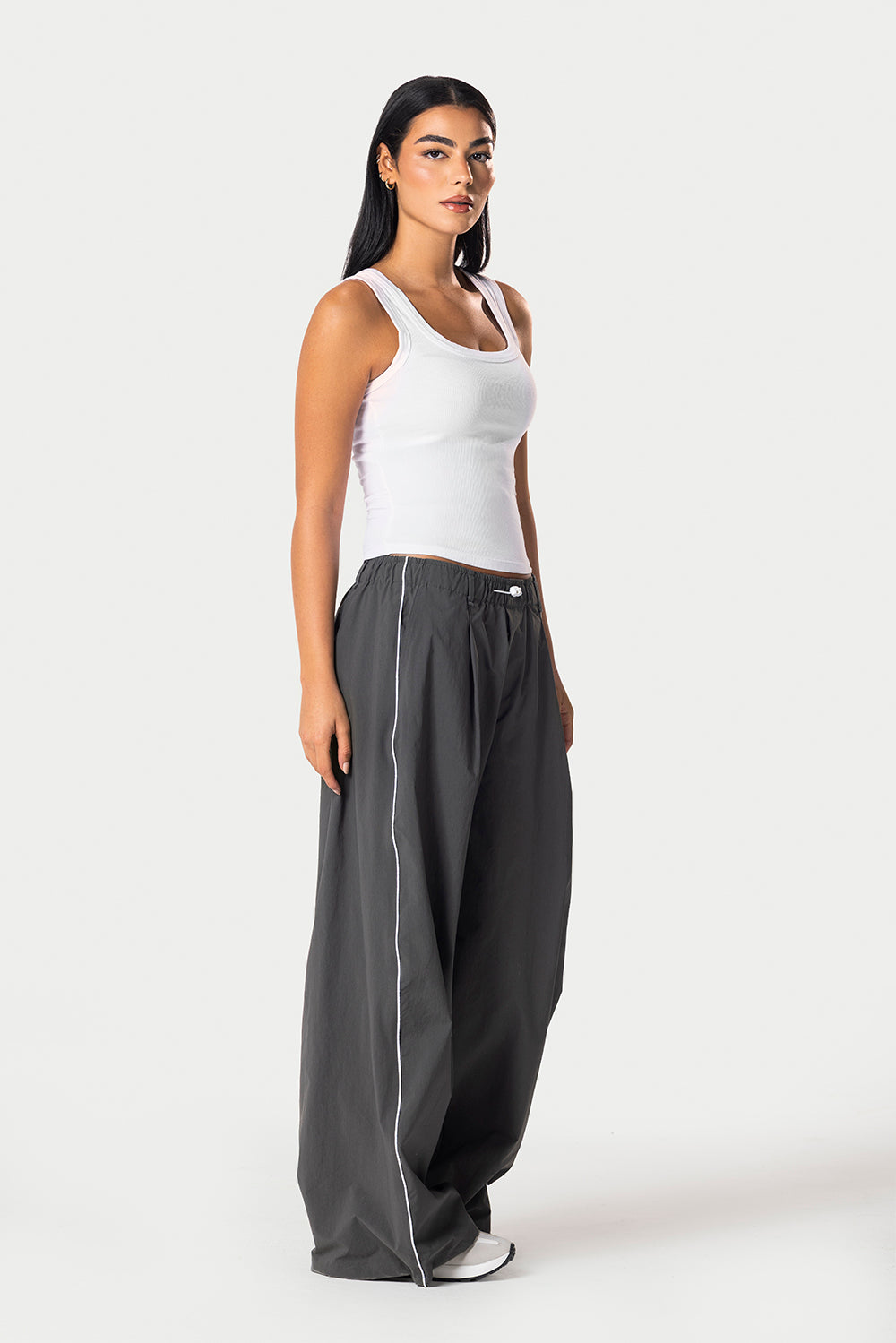 Side Line Wide Leg Pants – Grey – photo 2