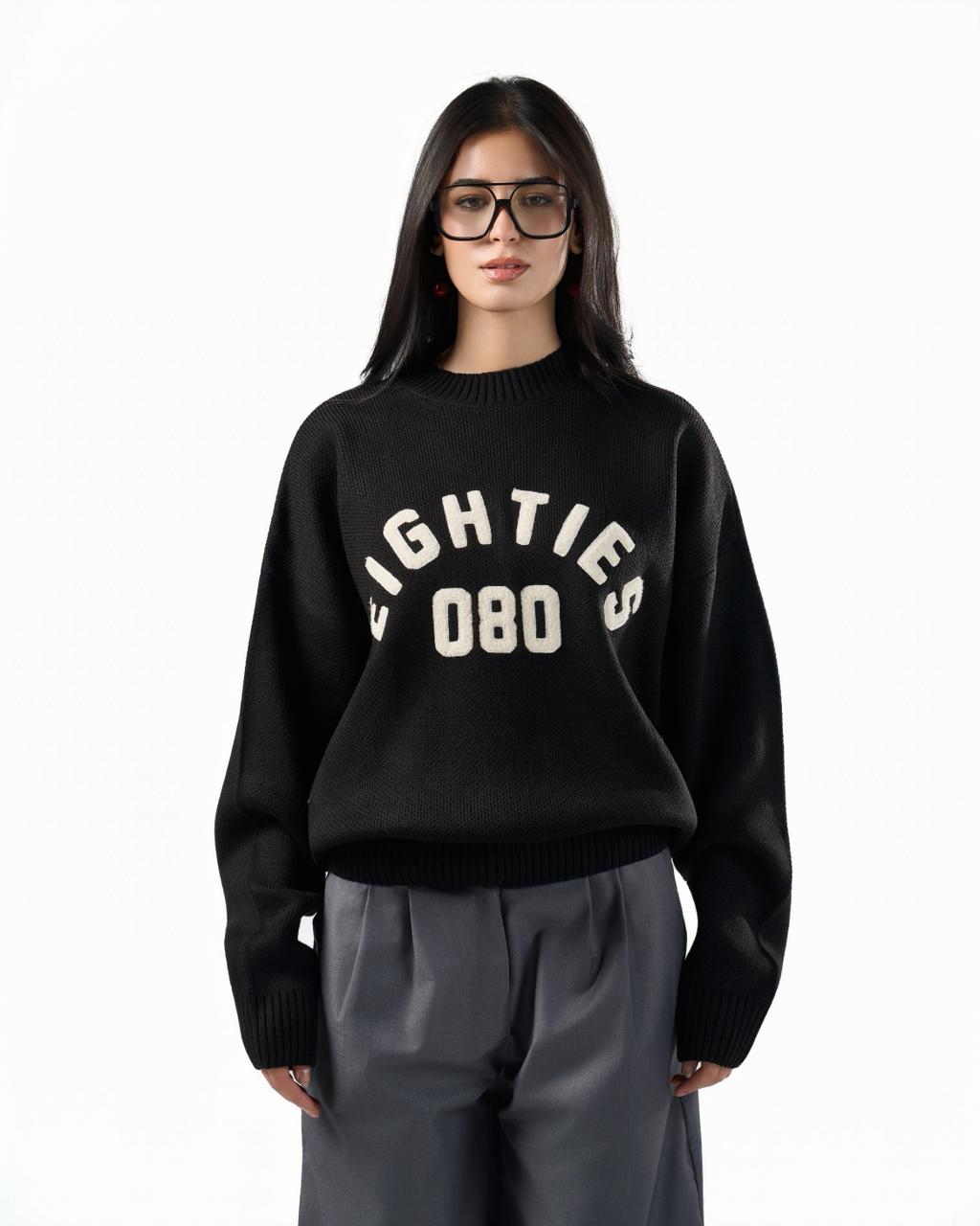 080 knitted sweater - black