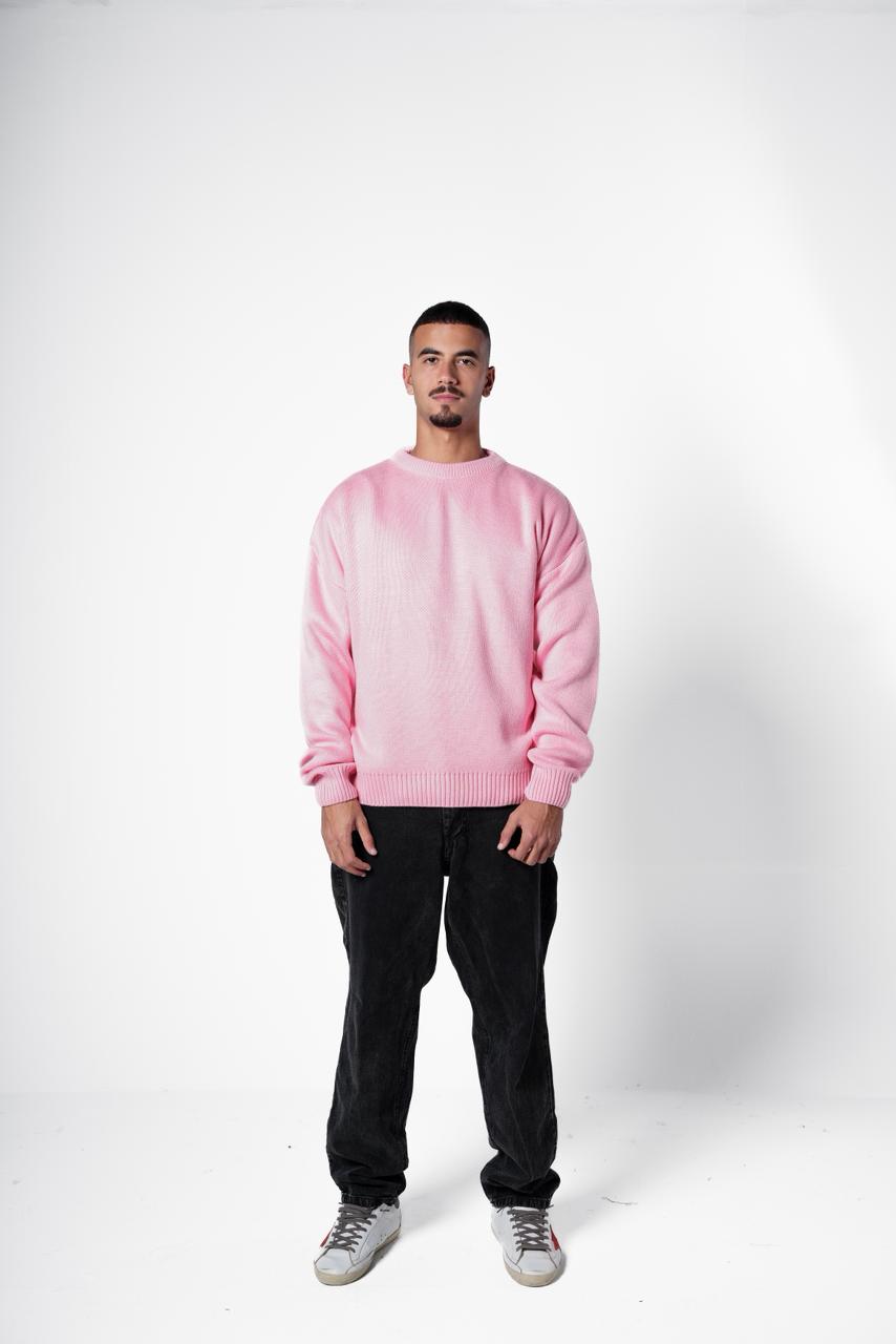 Basic knitted sweater - pink