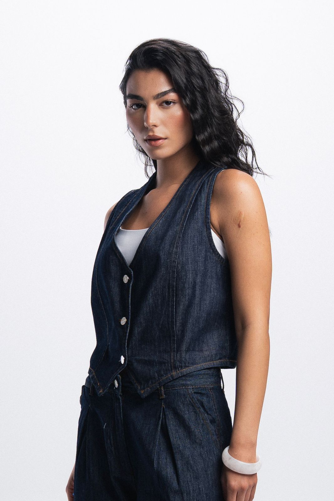 Denim Vest - Blue Raw