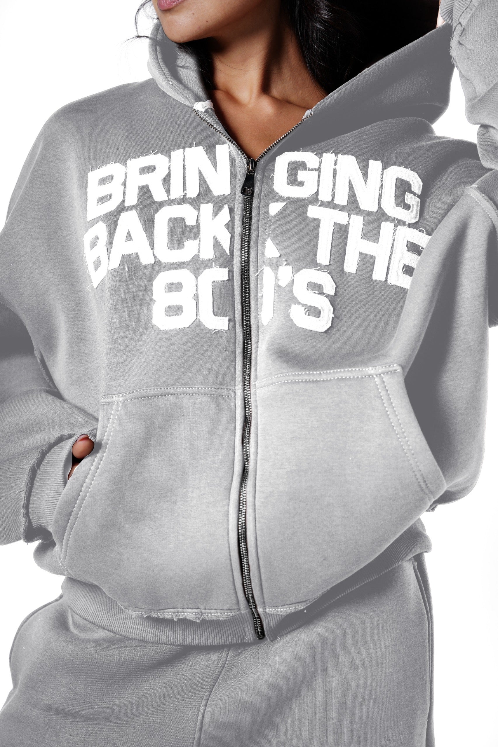 Bringing Back Zip Up - Light Grey