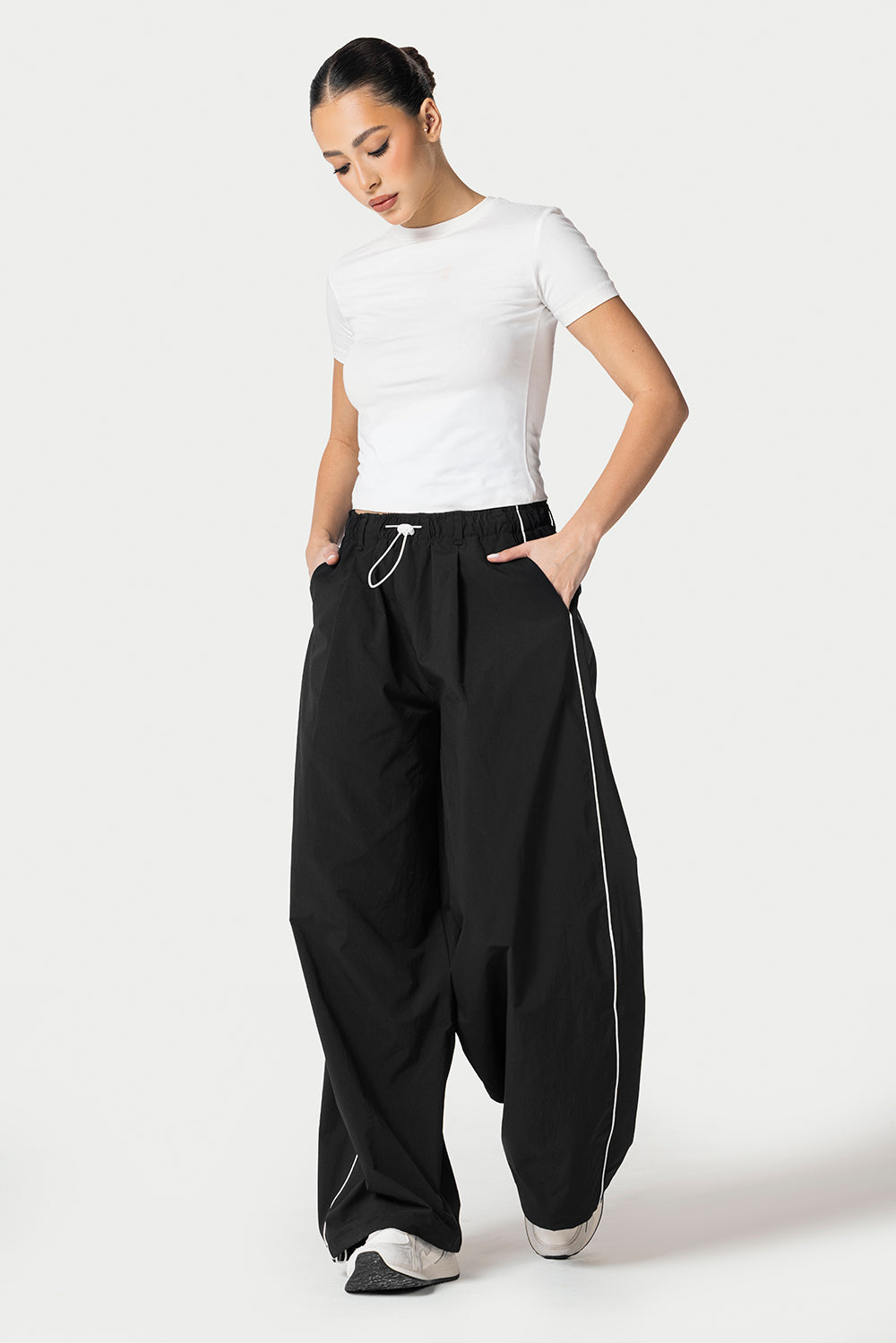 Side Line Wide Leg Pants – Black – photo 3