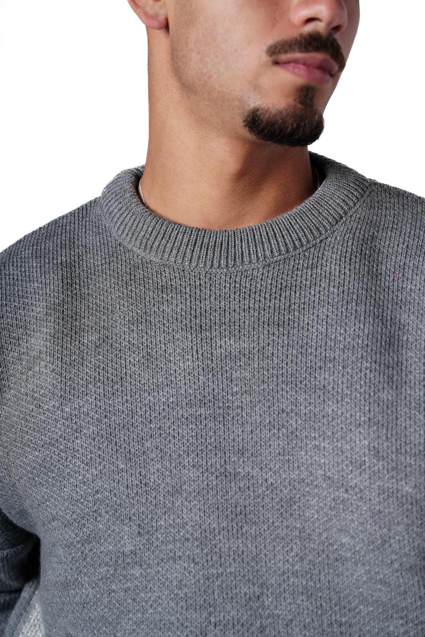 Basic knitted sweater - grey