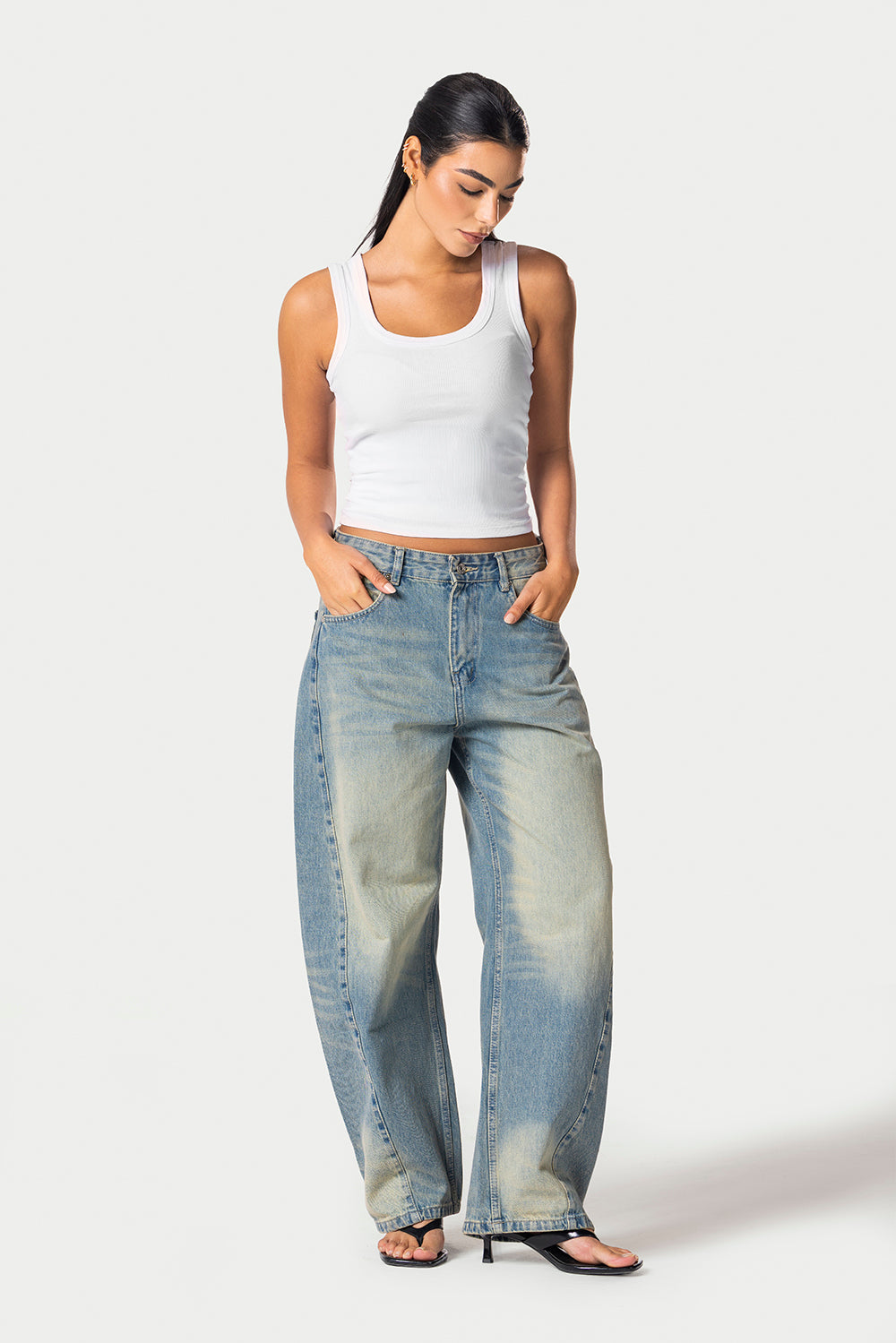 Barrel fit Jeans – light blue – photo 2