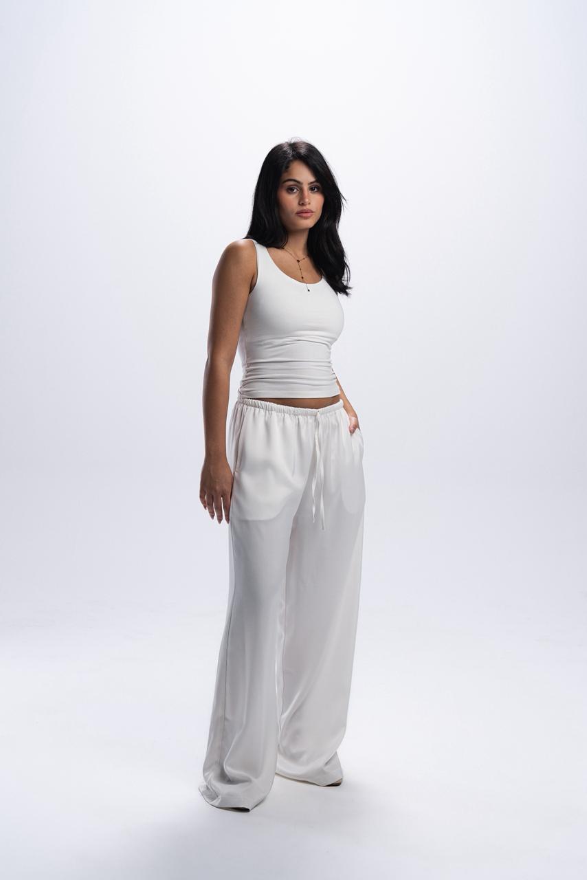 Satin Pants - Off white