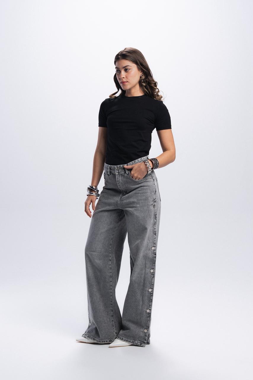 Buttons Jeans - Light Grey
