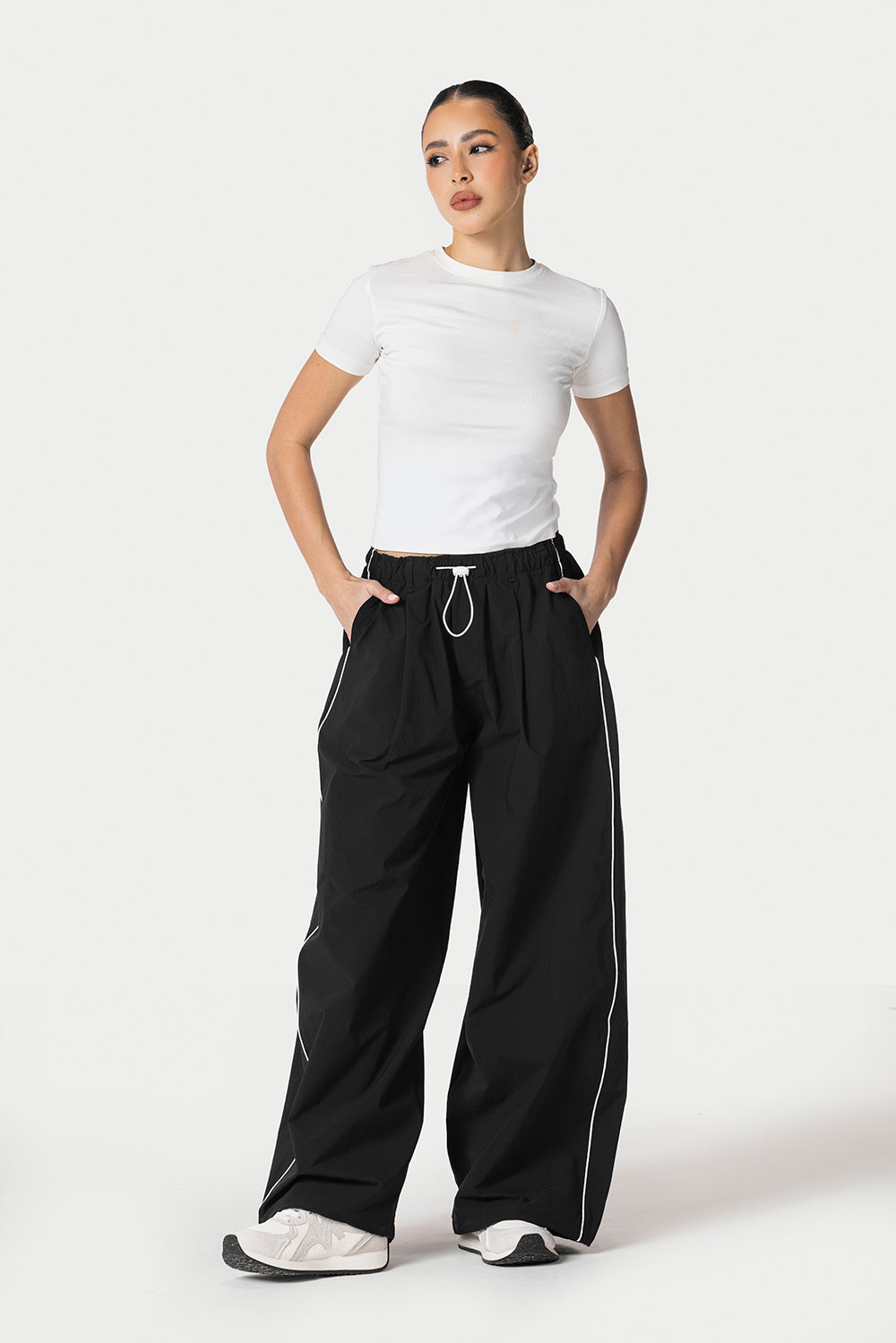 Side Line Wide Leg Pants – Black – photo 4