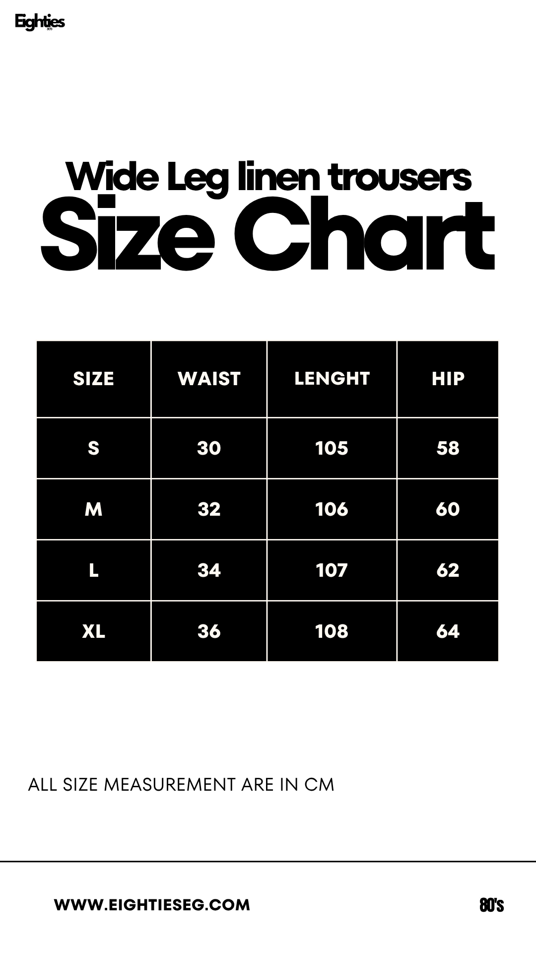 Wide-leg linen trousers - Off white — Size chart