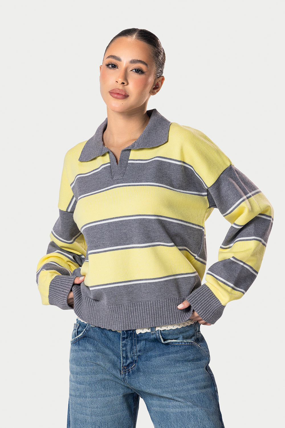 Polo Striped Sweater – Yellow | Eighties