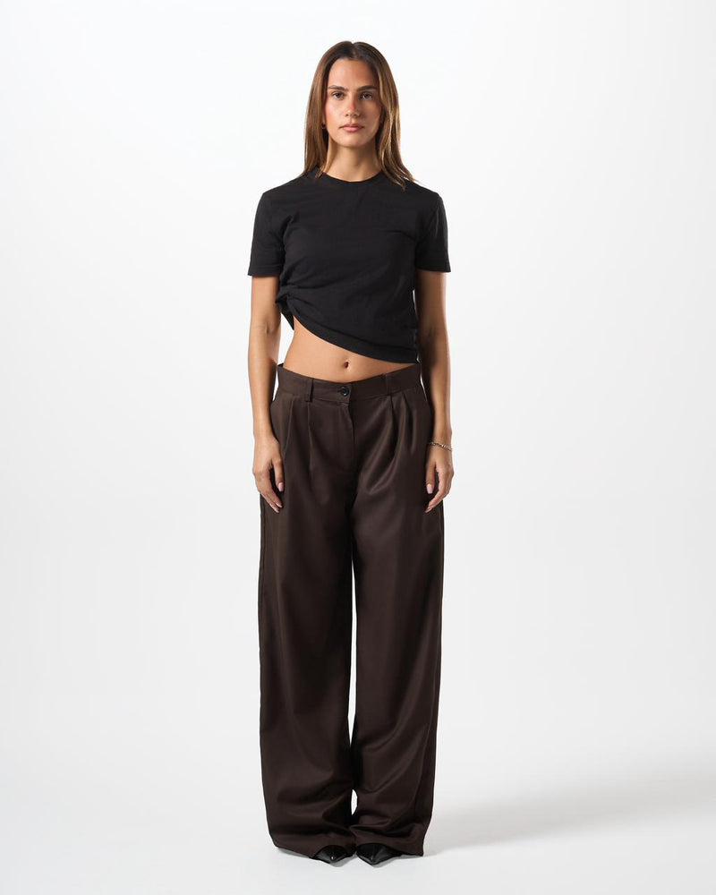 Wide Leg Tailored Pants Brown — free download