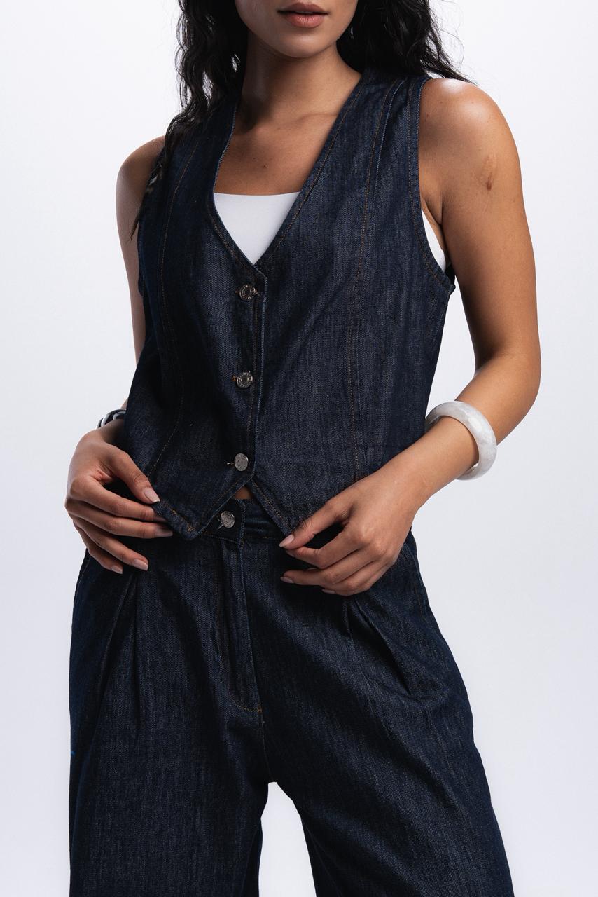 Denim Vest - Blue Raw