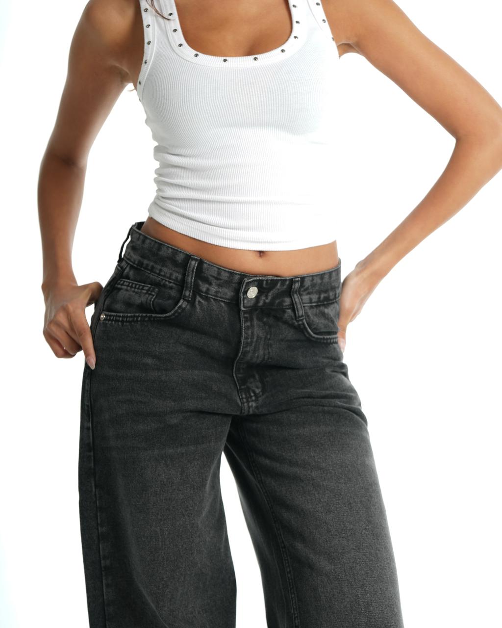 Wide Leg Jeans - Black