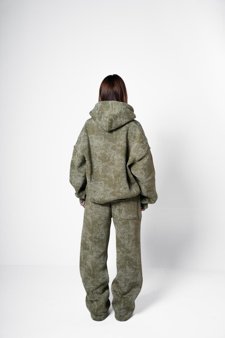 Cotton candy zip up - olive