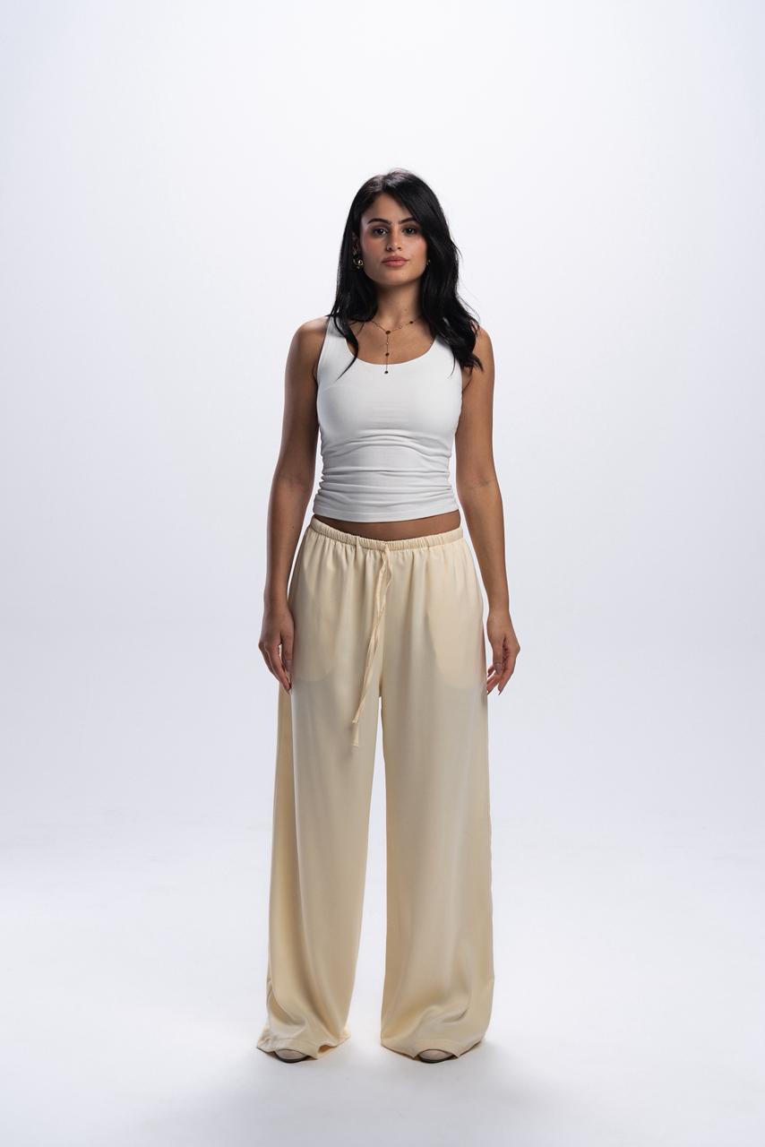 Satin Pants - Butter Yellow