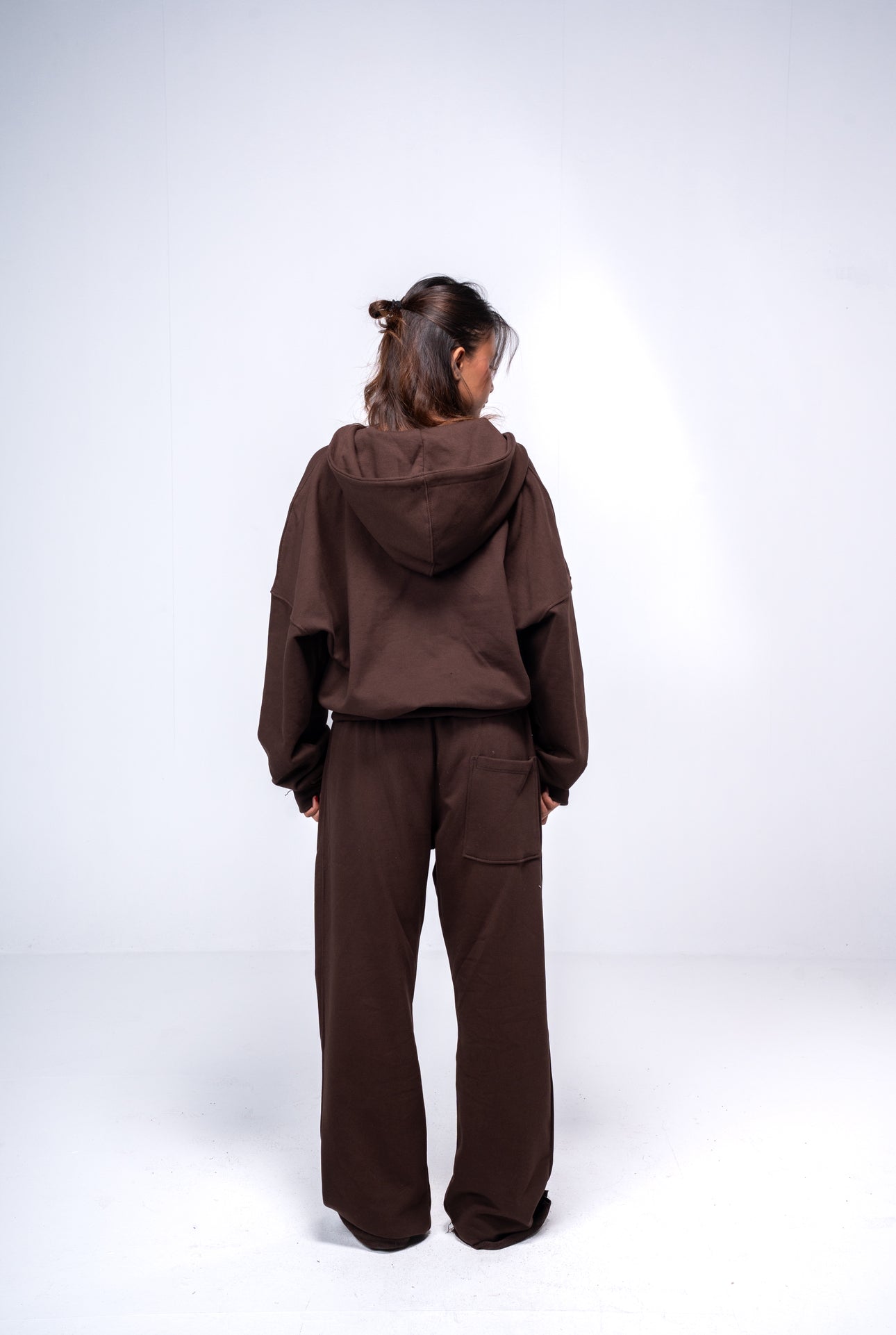 Cropped zip up Jacket - Brown