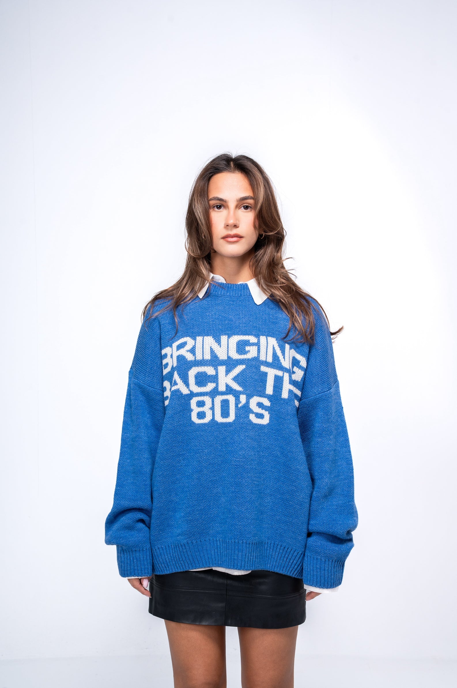 Bringing back the 80’s Sweater - Blue