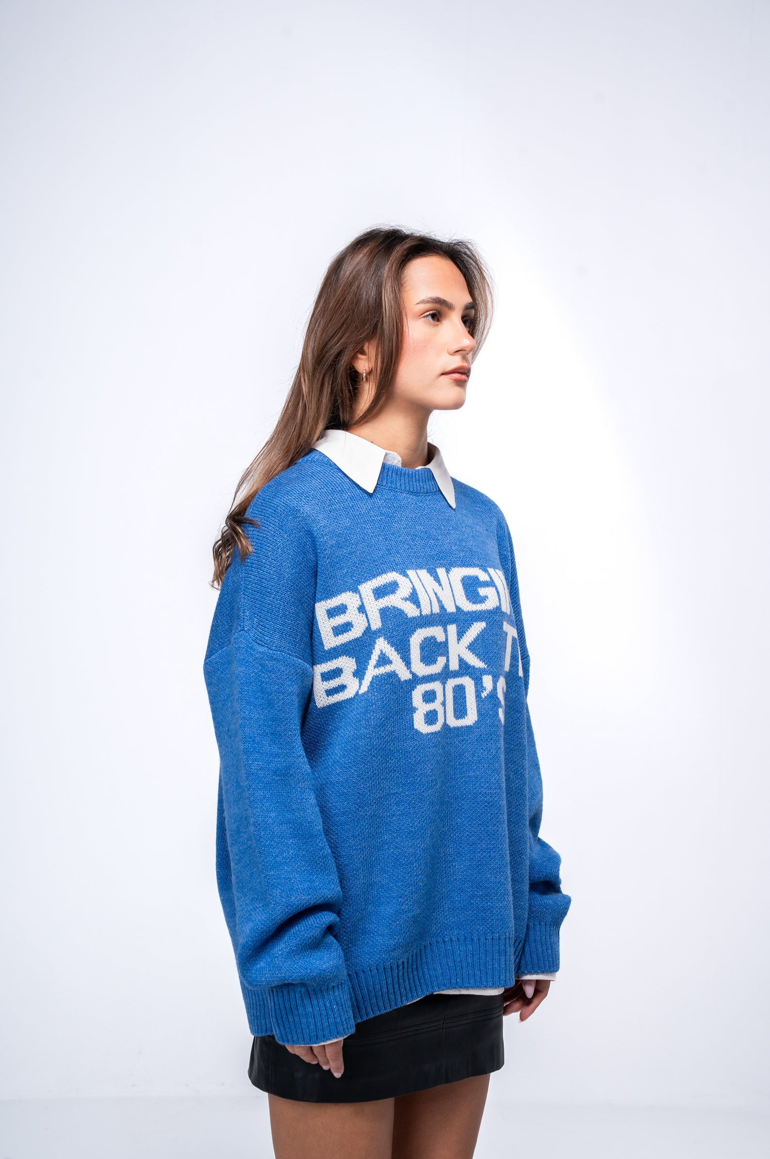 Bringing back the 80’s Sweater - Blue