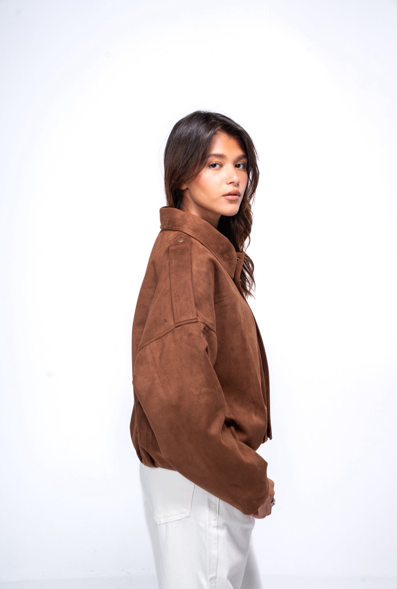 Suede bomber Jacket - Caramel