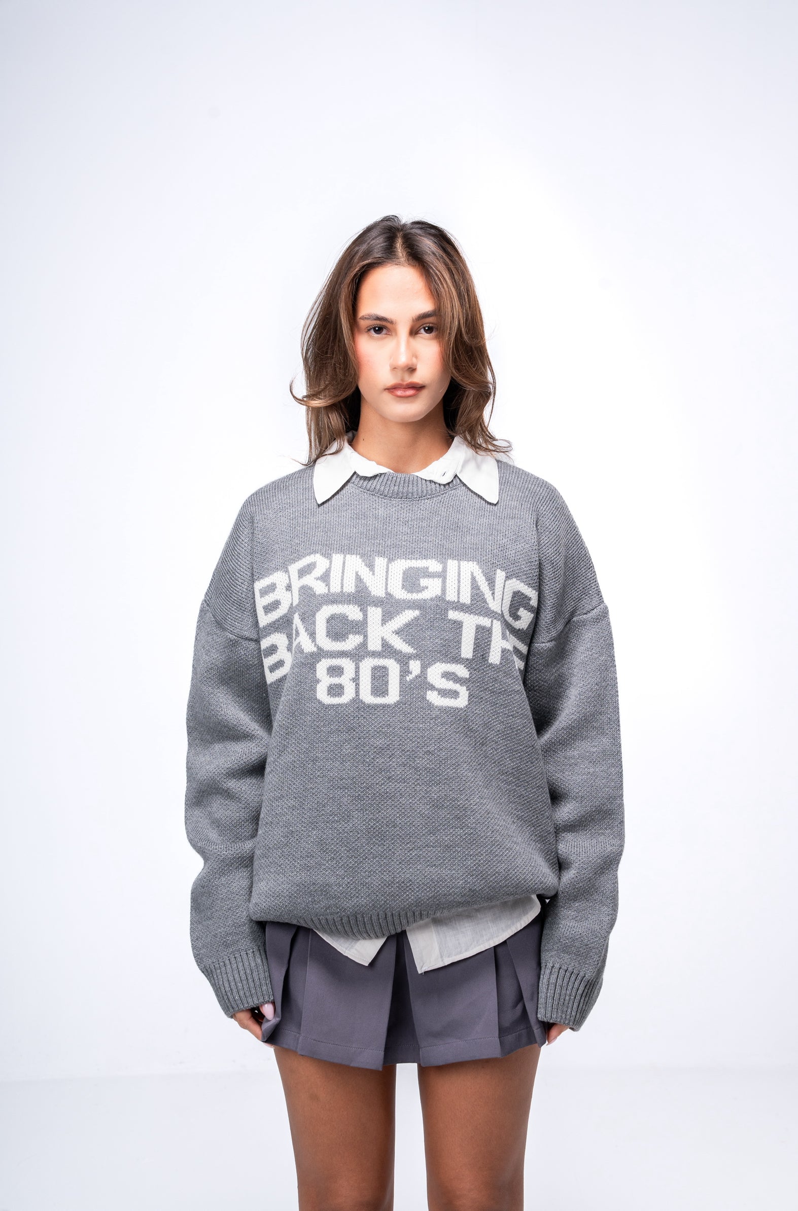 Bringing back the 80’s Sweater - Grey