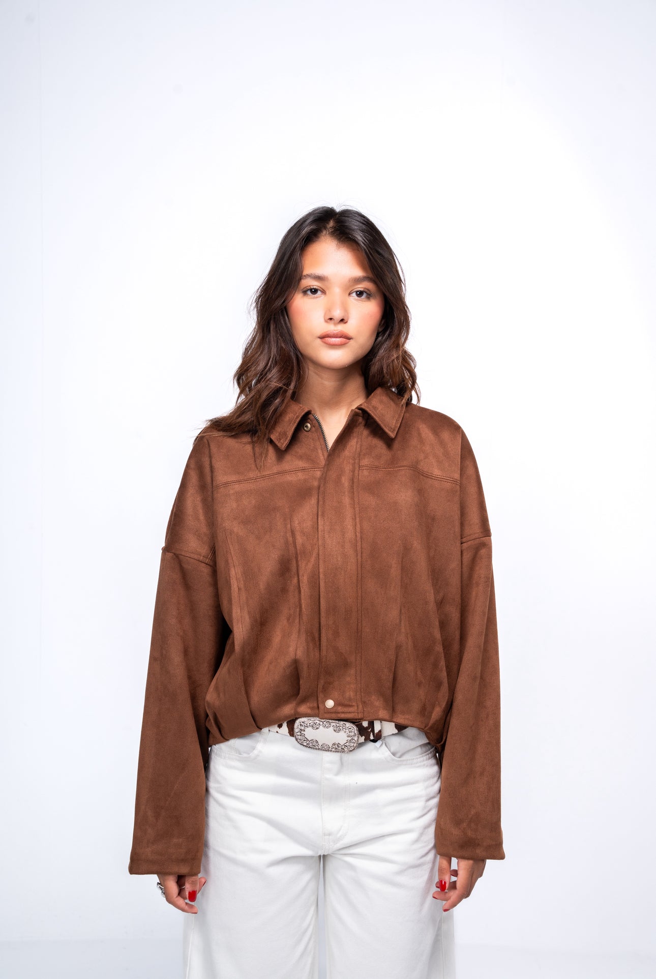 Suede bomber Jacket - Caramel