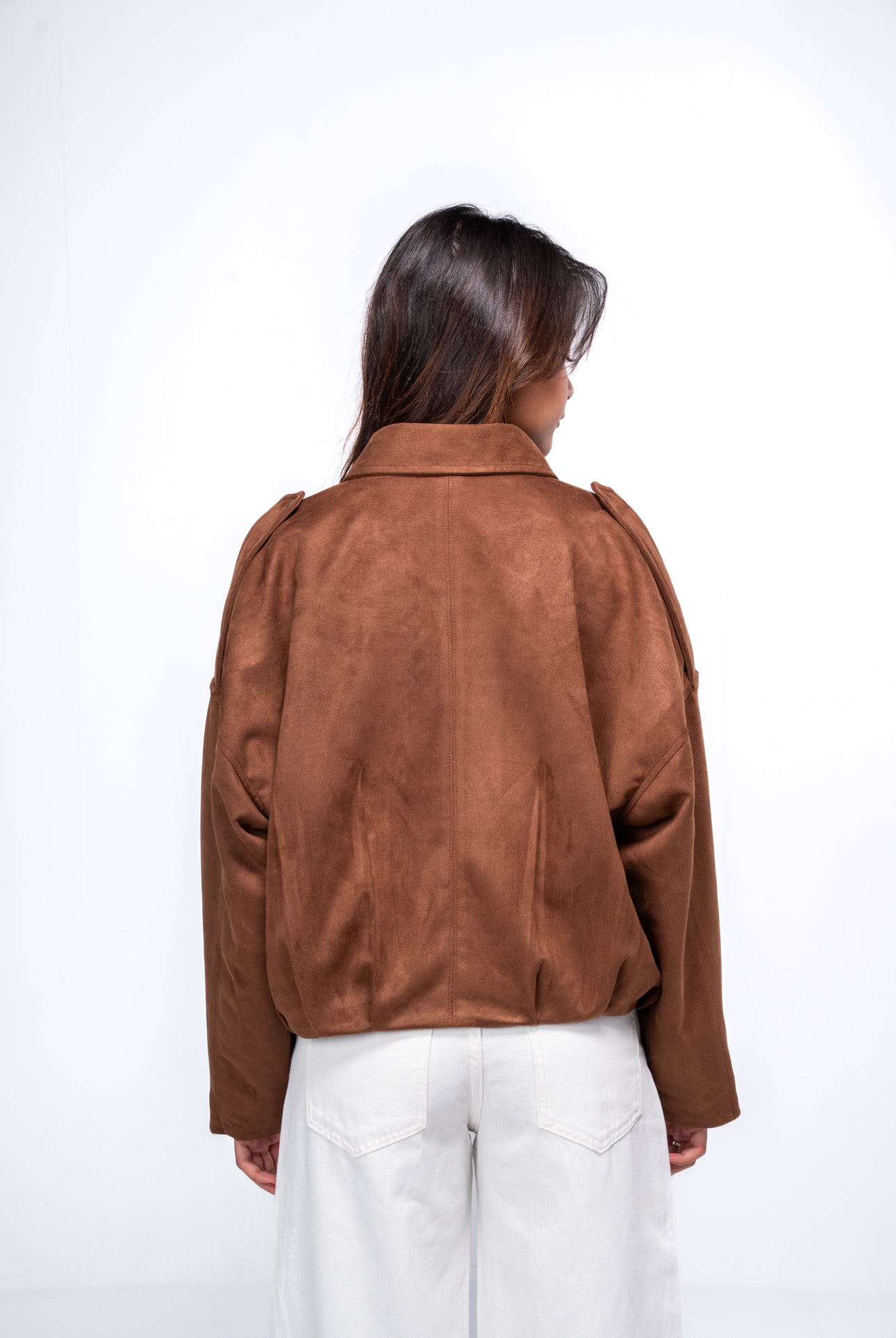 Suede bomber Jacket - Caramel