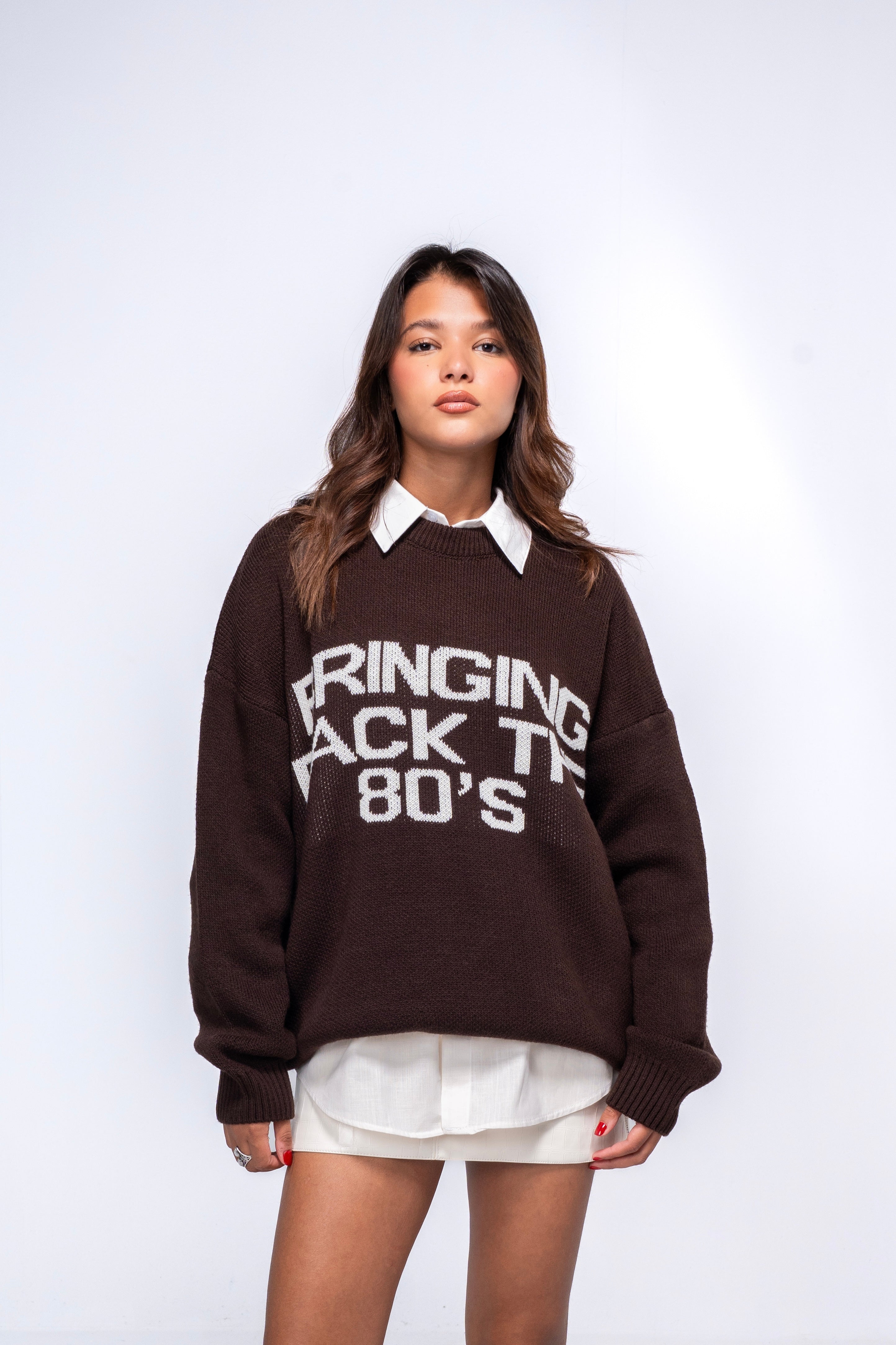 Bringing back the 80’s Sweater - Brown