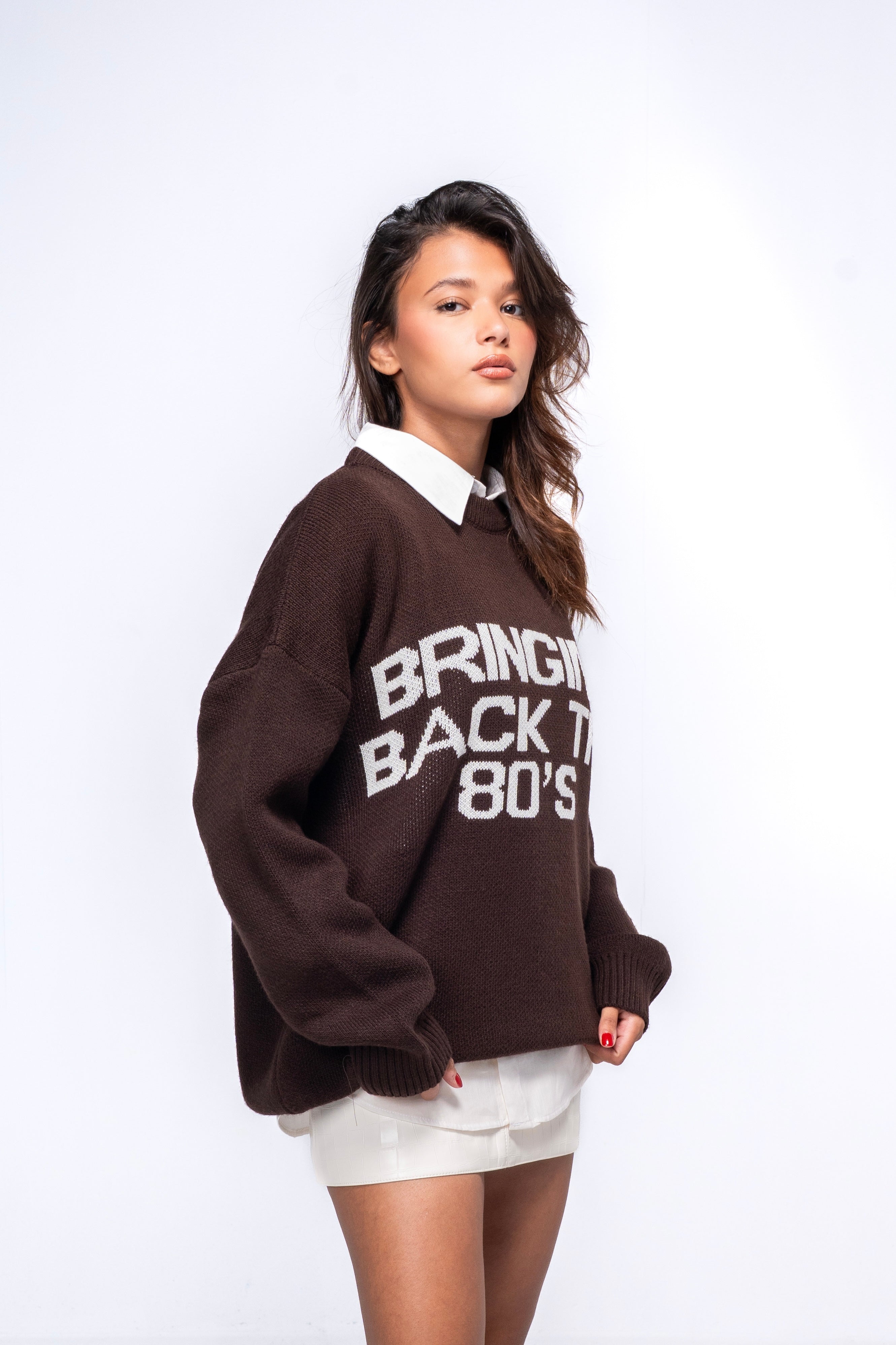 Bringing back the 80’s Sweater - Brown