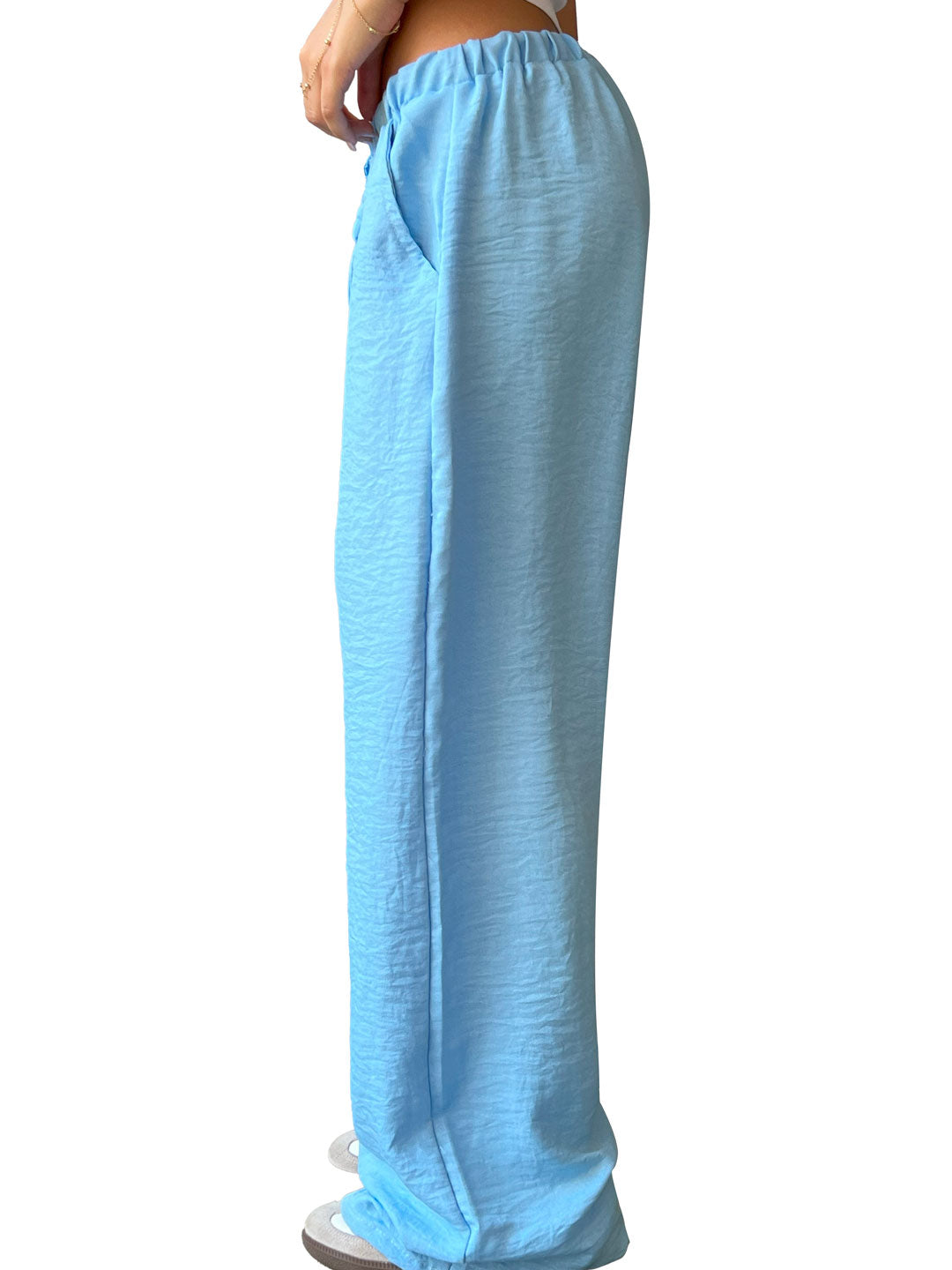 Baby Blue Baggy Linen Pants
