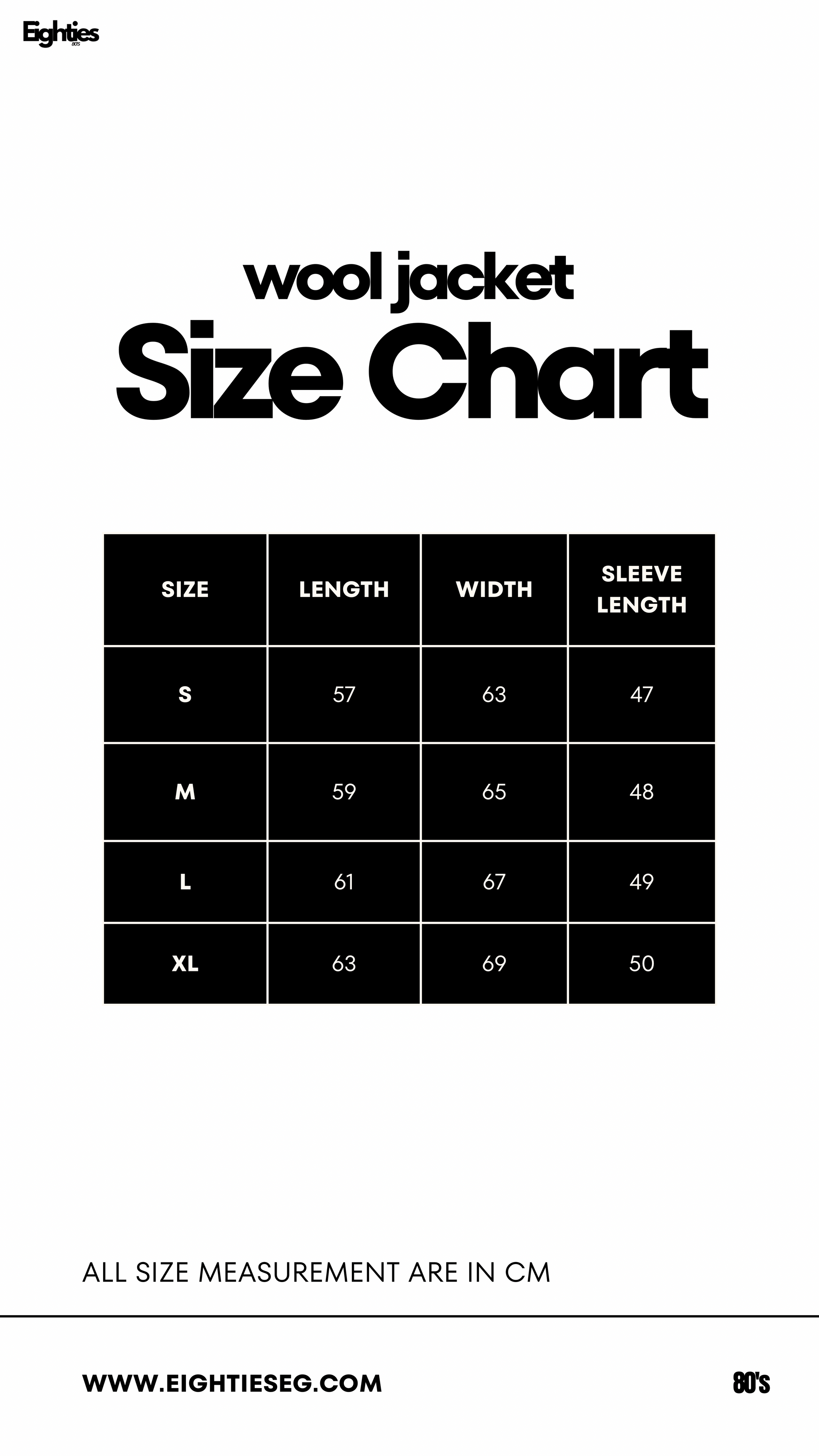 Wool jacket - beige — Size chart