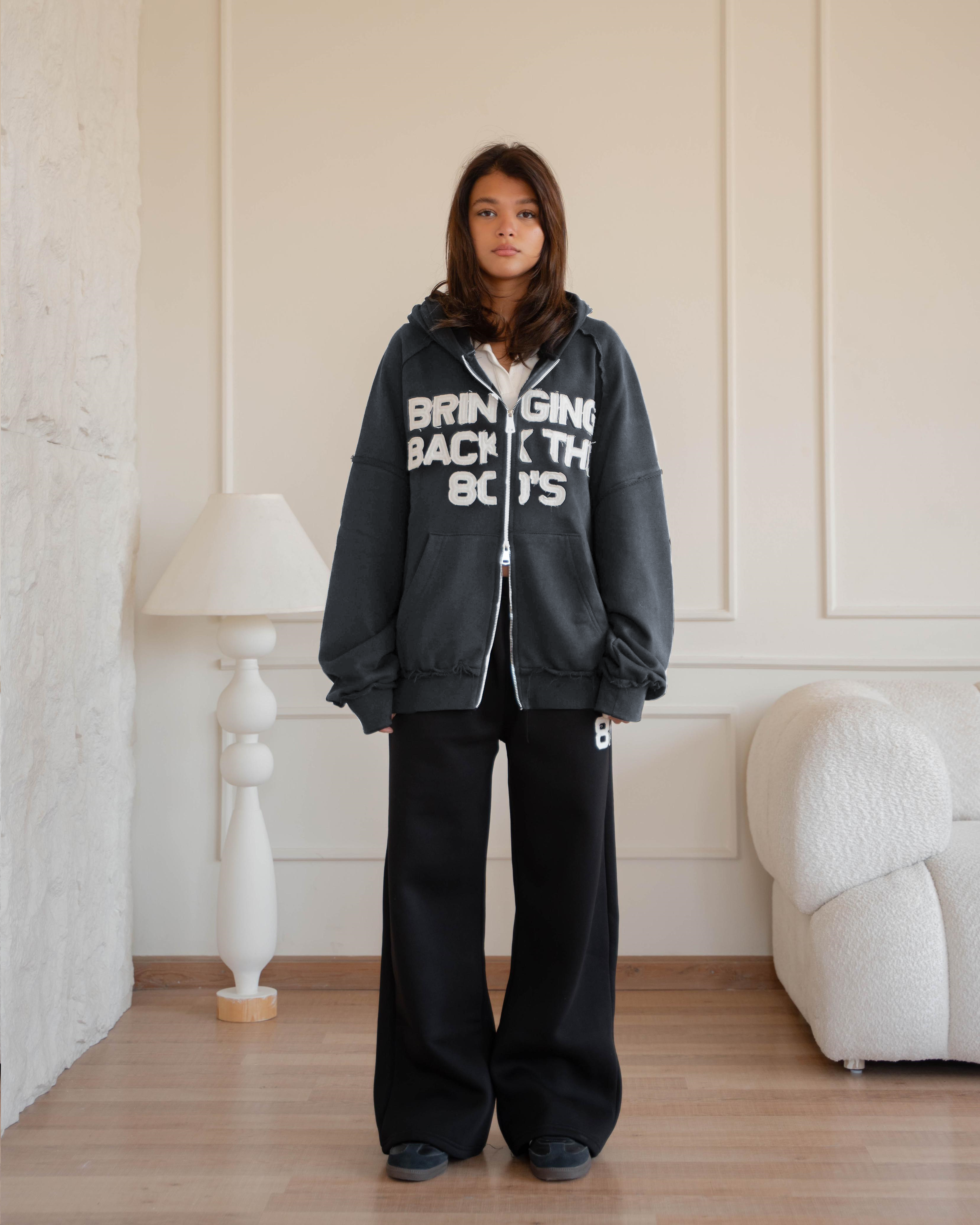 Bringing Back The 80’s Jacket - Charcoal Grey
